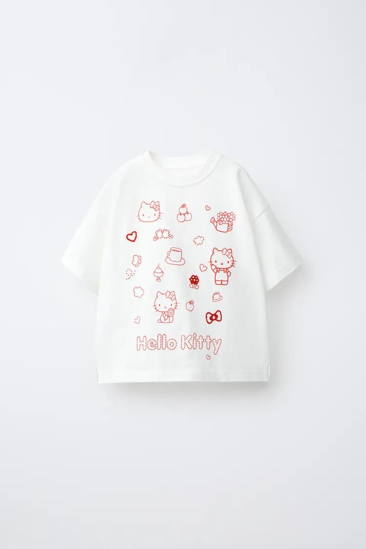 Хлопковая футболка Hello Kitty с круглым вырезом
