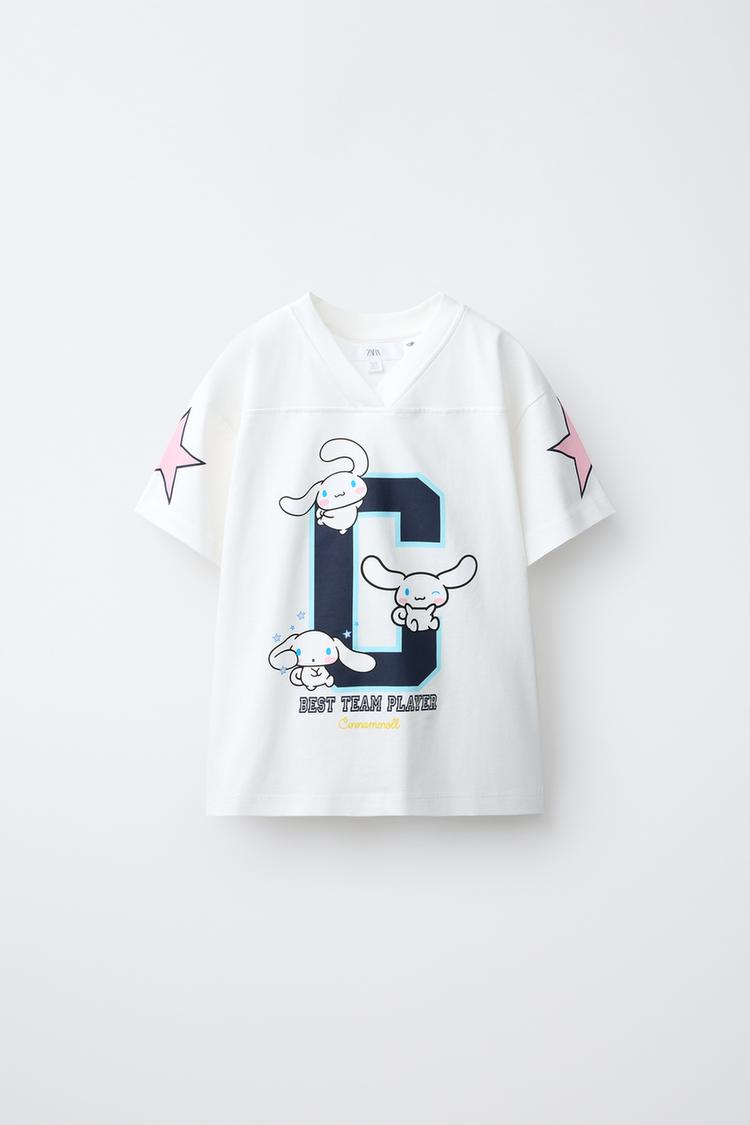 Хлопковая футболка Hello Kitty с V-вырезом