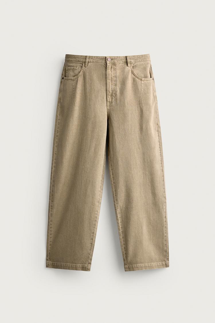 Хлопковые брюки на пуговицах свободного кроя